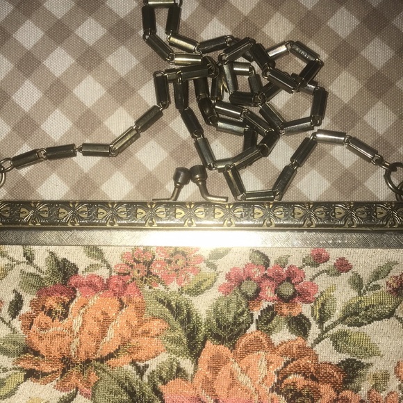 Vintage floral tapestry bag with glitter effect - Picture 5 of 11